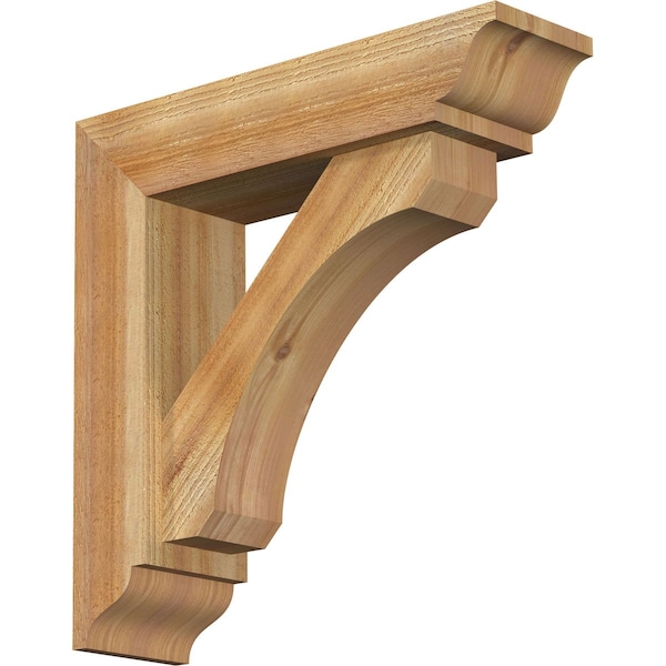 Ekena Millwork Legacy Traditional Rough Sawn Bracket w/ Offset Brace, Western Red Cedar, 6"W x 22"D x 22"H BKT0604X22X22LEC01RWR - main
